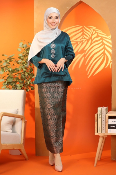 Kurung Kedah Songket Emerald Green