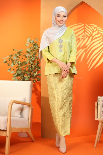 Kurung Kedah Songket Lime Green Kurung Kedah Songket Lime Green
