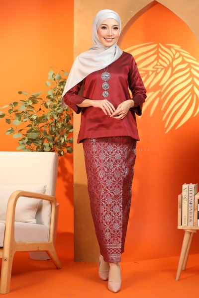 Kurung Kedah Songket Maroon