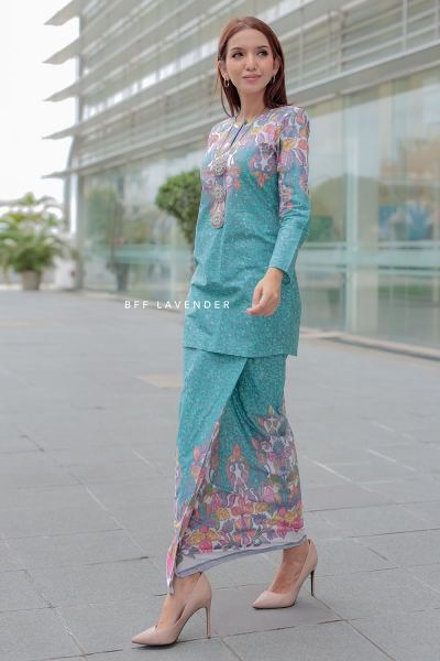 Kurung Batik Pramugari Turquoise