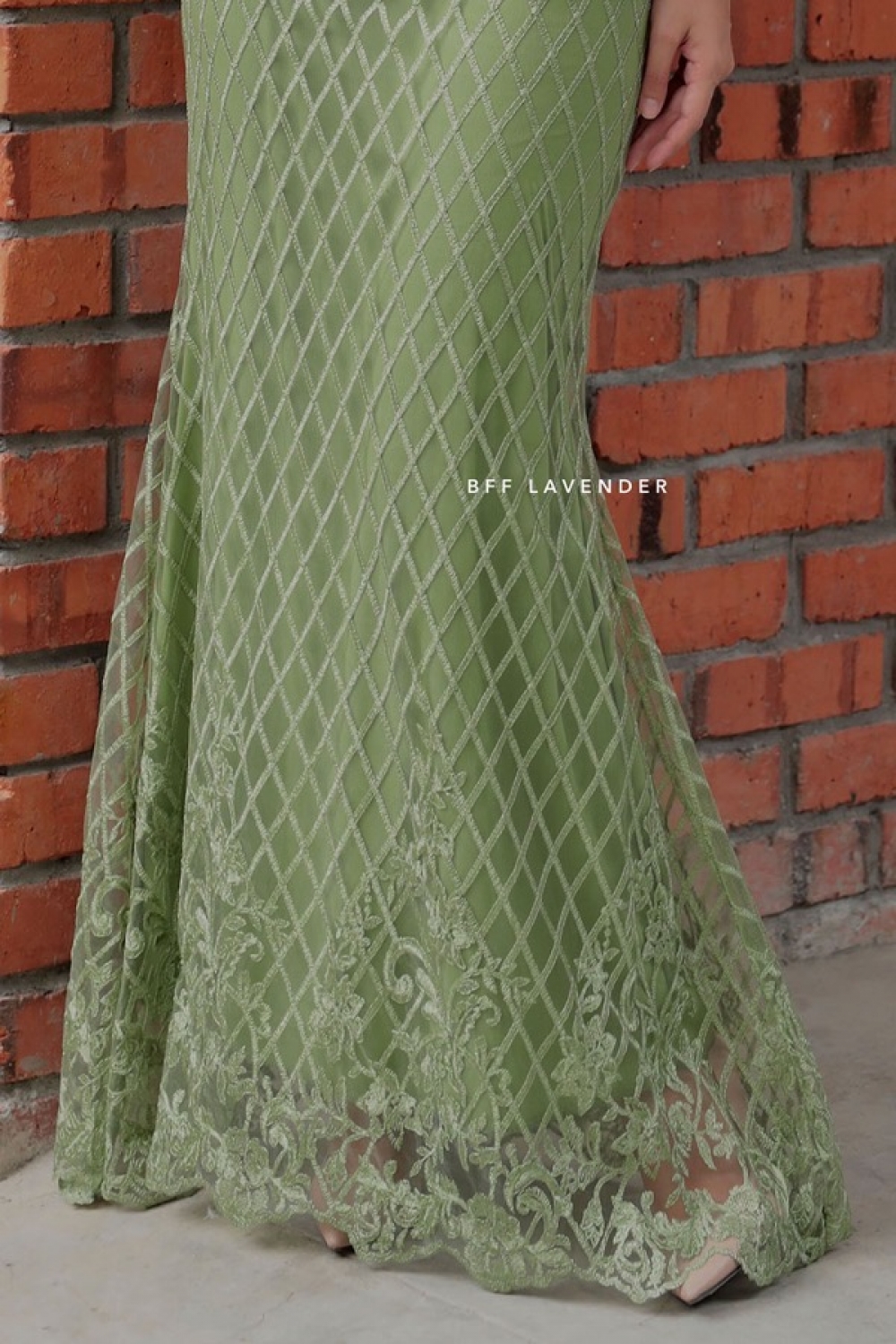 Kurung Mavis Lace Tea Green