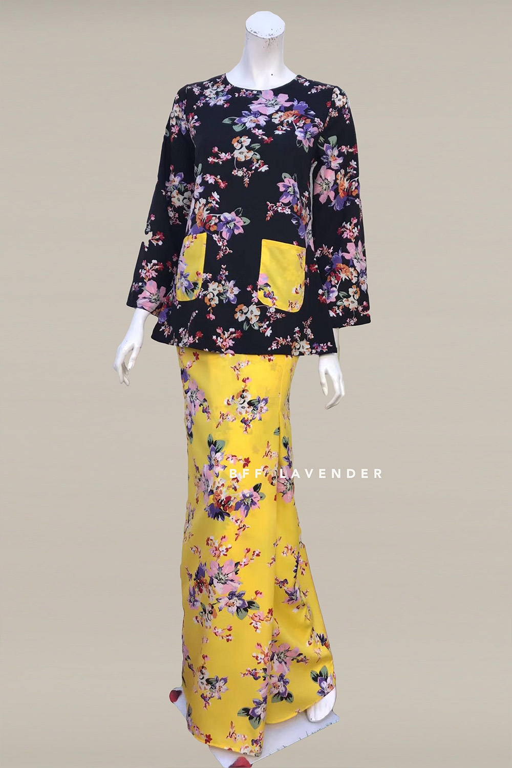  Baju  Kurung Kedah Modern Vol 2 Black Yellow